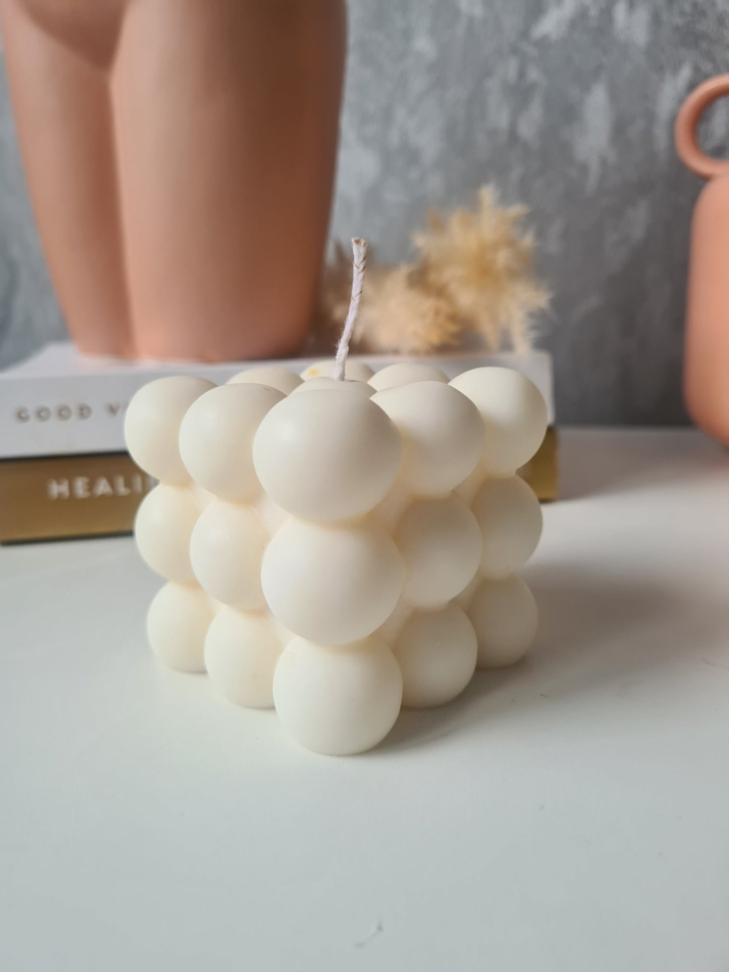 White Bubble Cube Candle - Chilo Chic