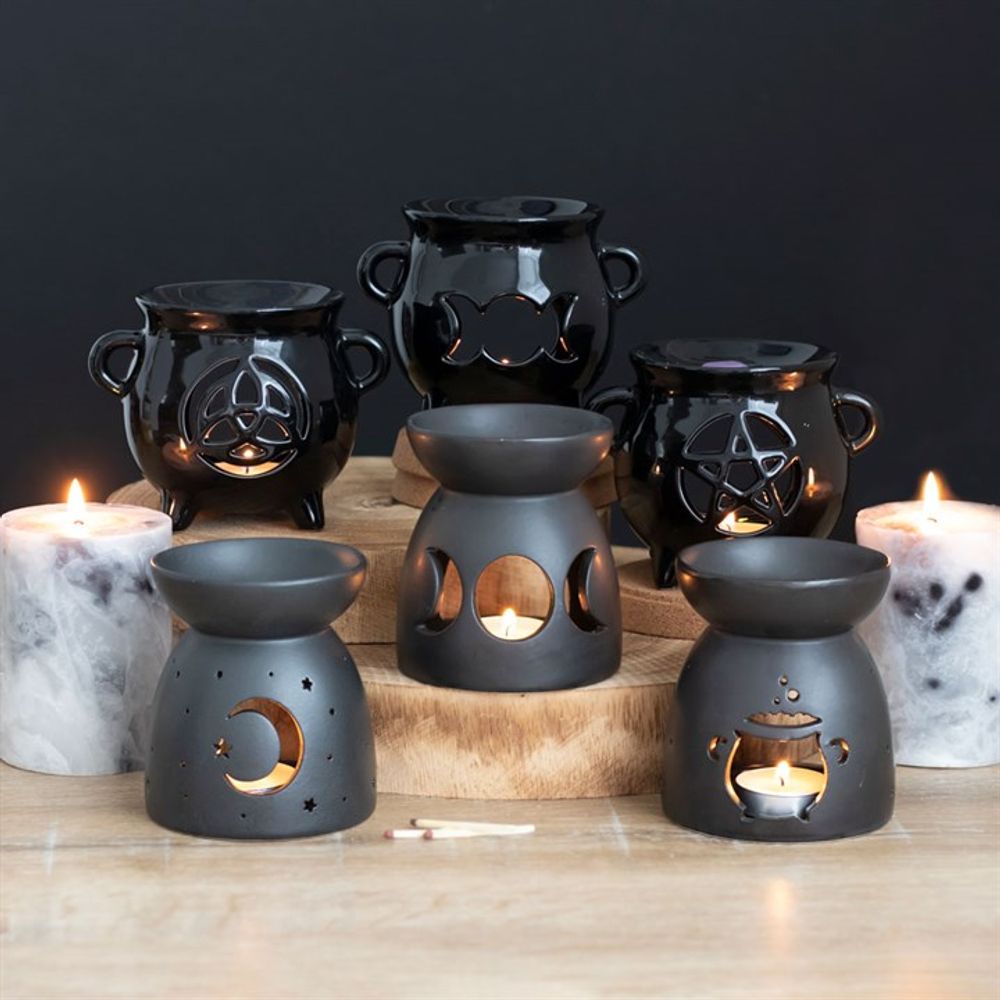 Black Triple Moon Cut Out Oil Burner - Chilo Chic