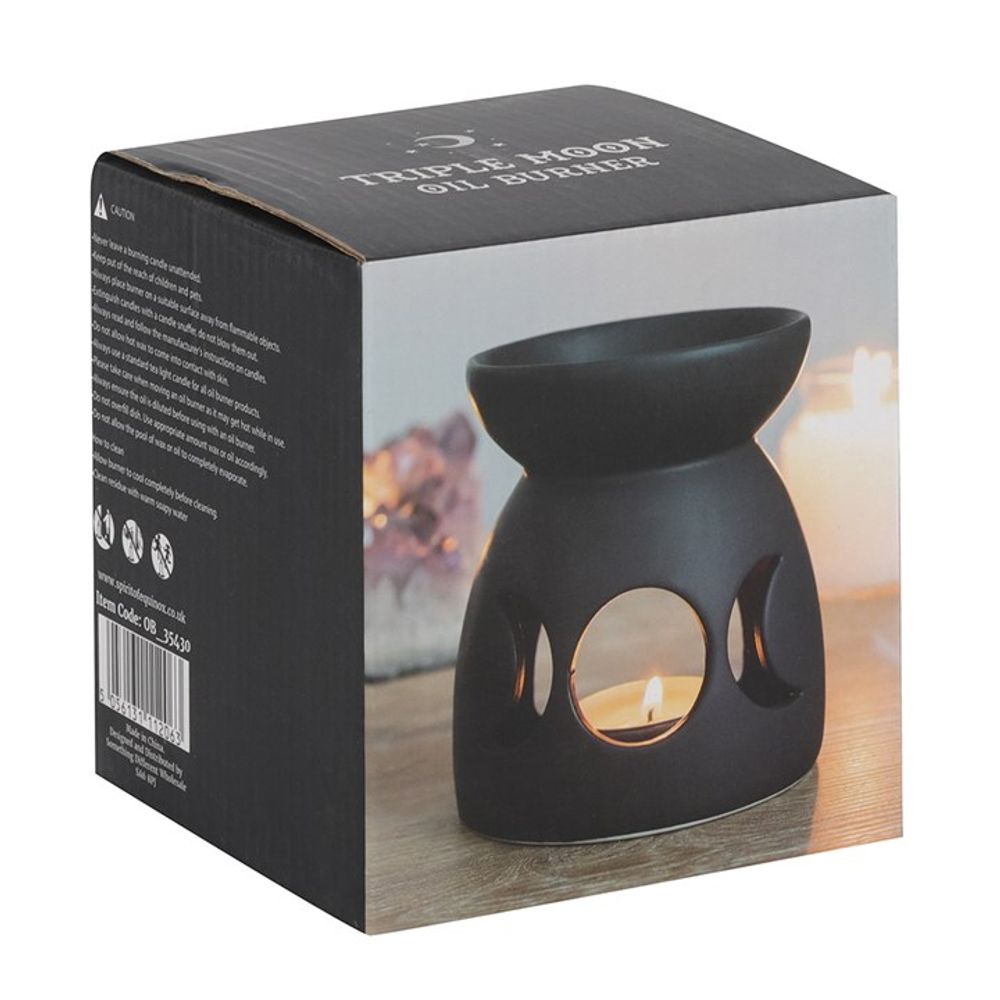 Black Triple Moon Cut Out Oil Burner - Chilo Chic