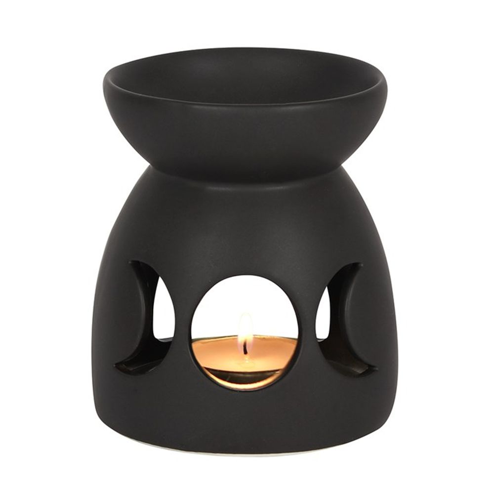 Black Triple Moon Cut Out Oil Burner - Chilo Chic