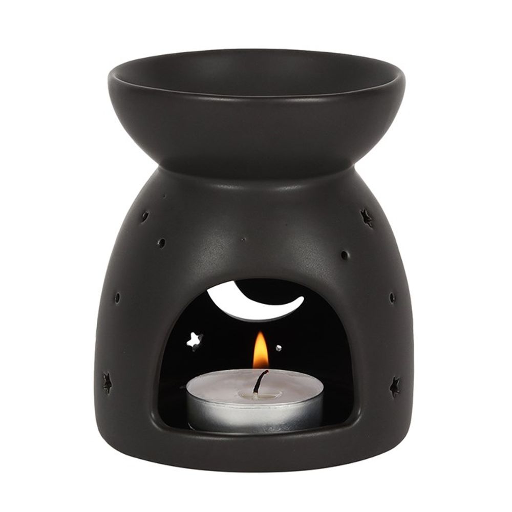 Black Mystical Moon Cut Out Oil Burner - Chilo Chic