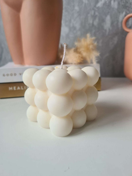 White Bubble Cube Candle - Chilo Chic