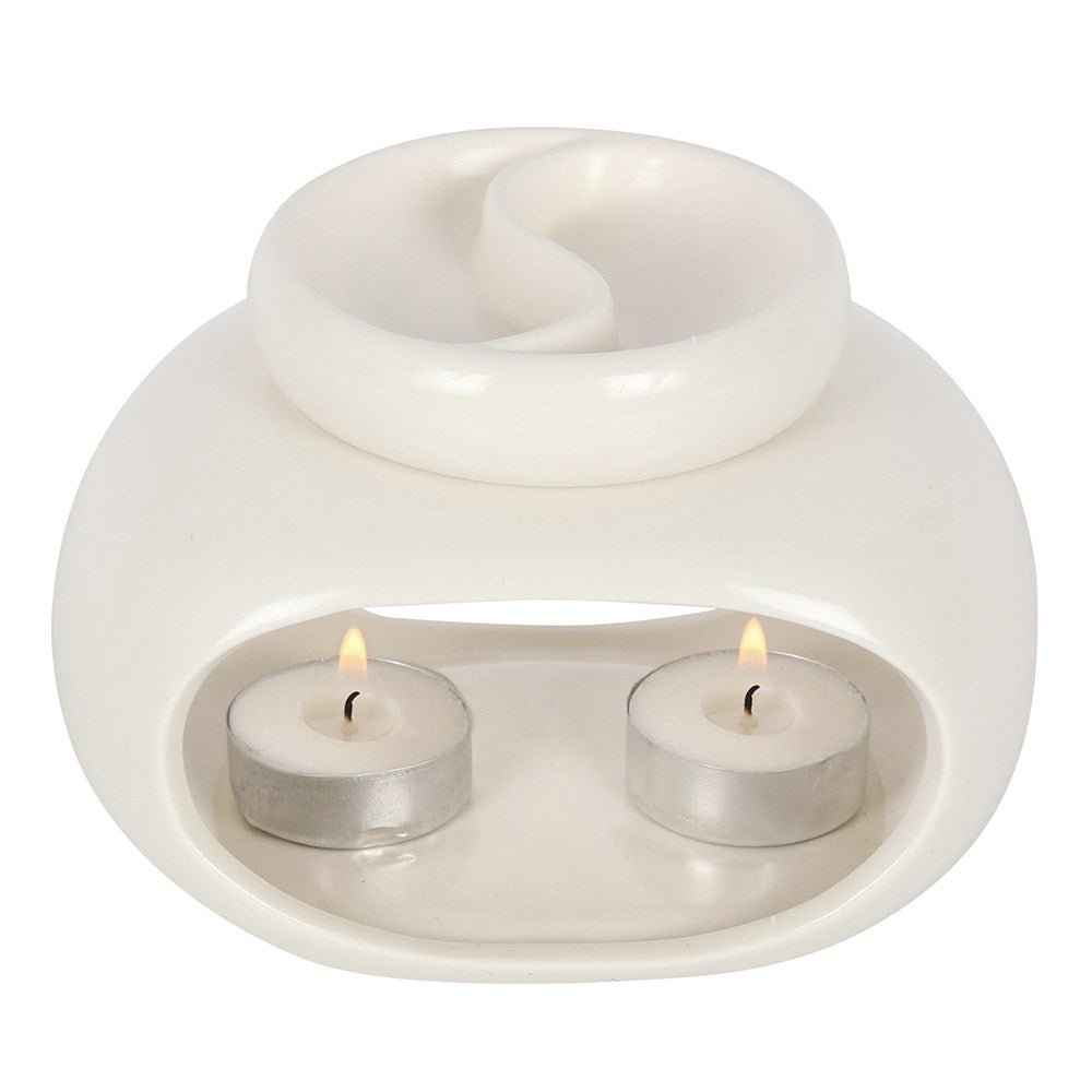 Off White Double Oil Burner - Chilo Chic