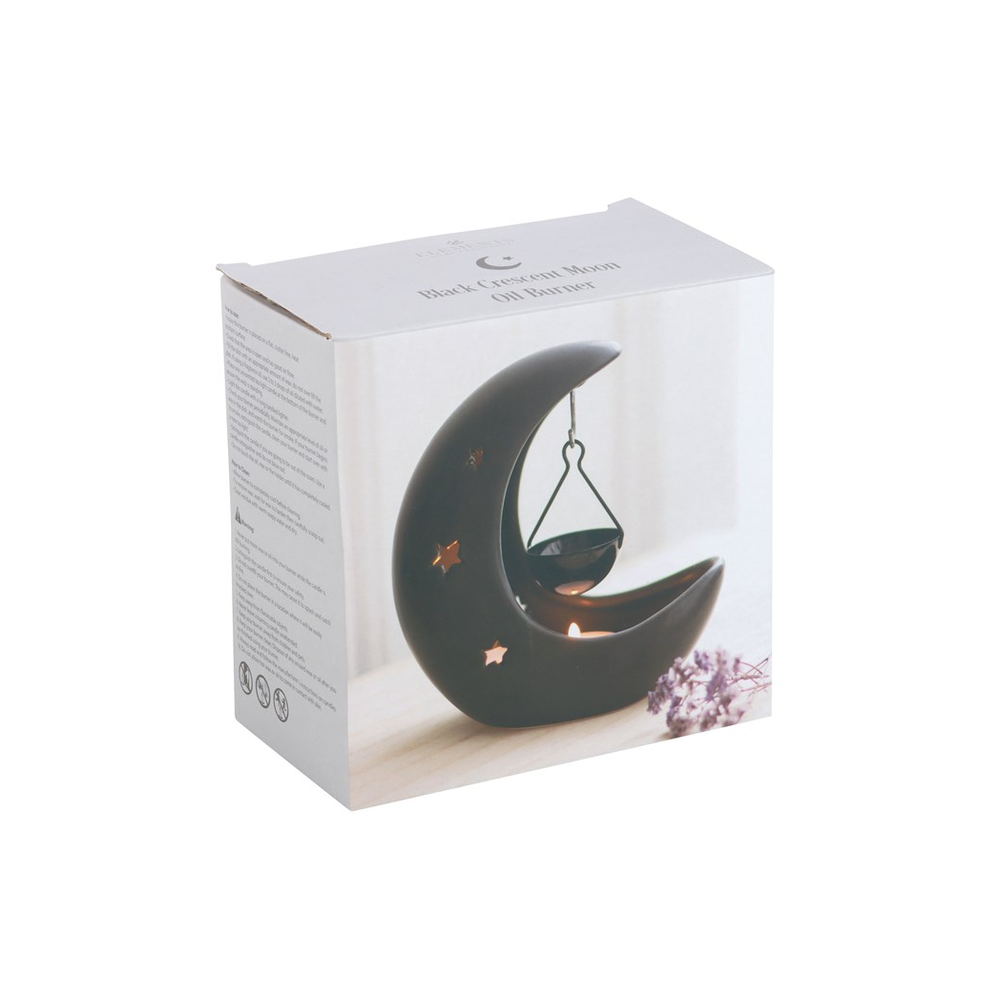 Black Crescent Moon Hanging Oil Burner