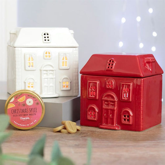 Red Ceramic House Oil Burner - Chilo Chic