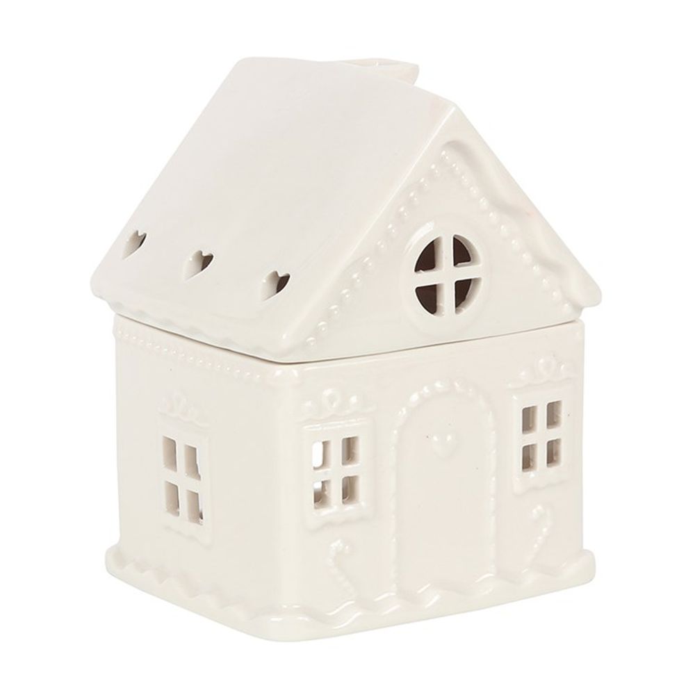 White Gingerbread House Oil Burner