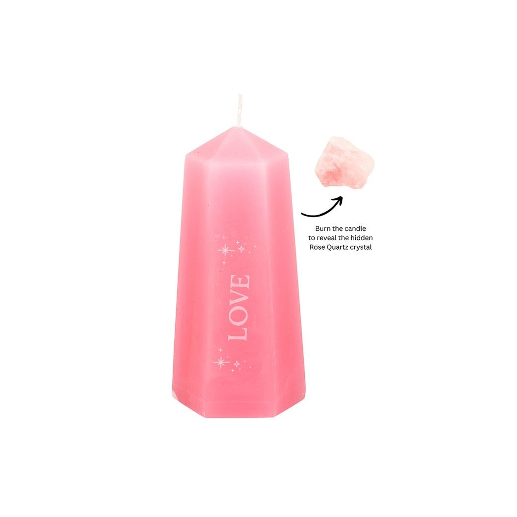 Love Crystal Candle with Rough Rose Quartz - Chilo Chic