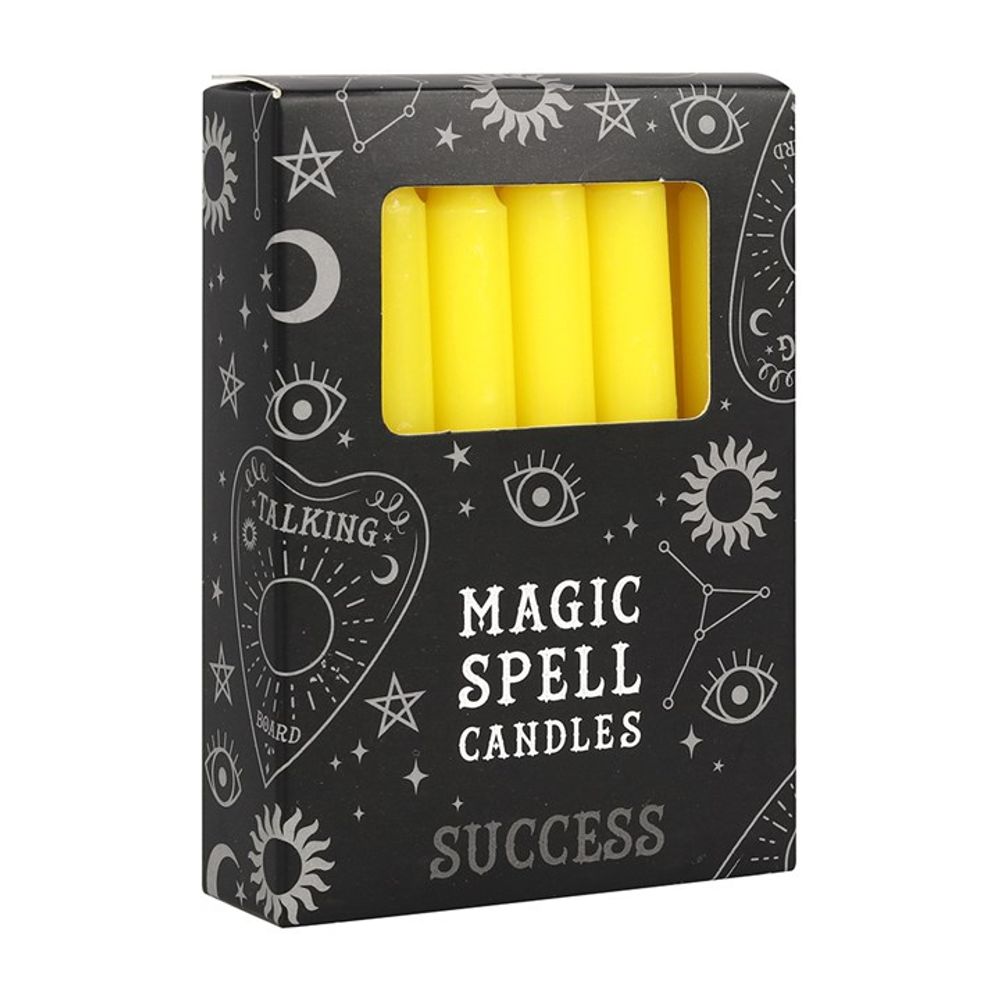 Set of 12 Yellow 'Success' Spell Candles - Chilo Chic