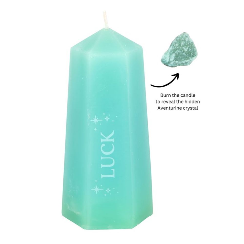 Luck Crystal Candle with Rough Green Aventurine - Chilo Chic