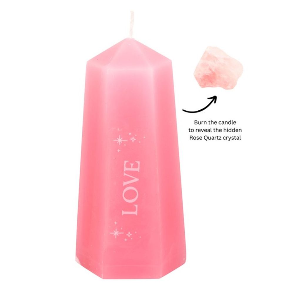 Love Crystal Candle with Rough Rose Quartz - Chilo Chic