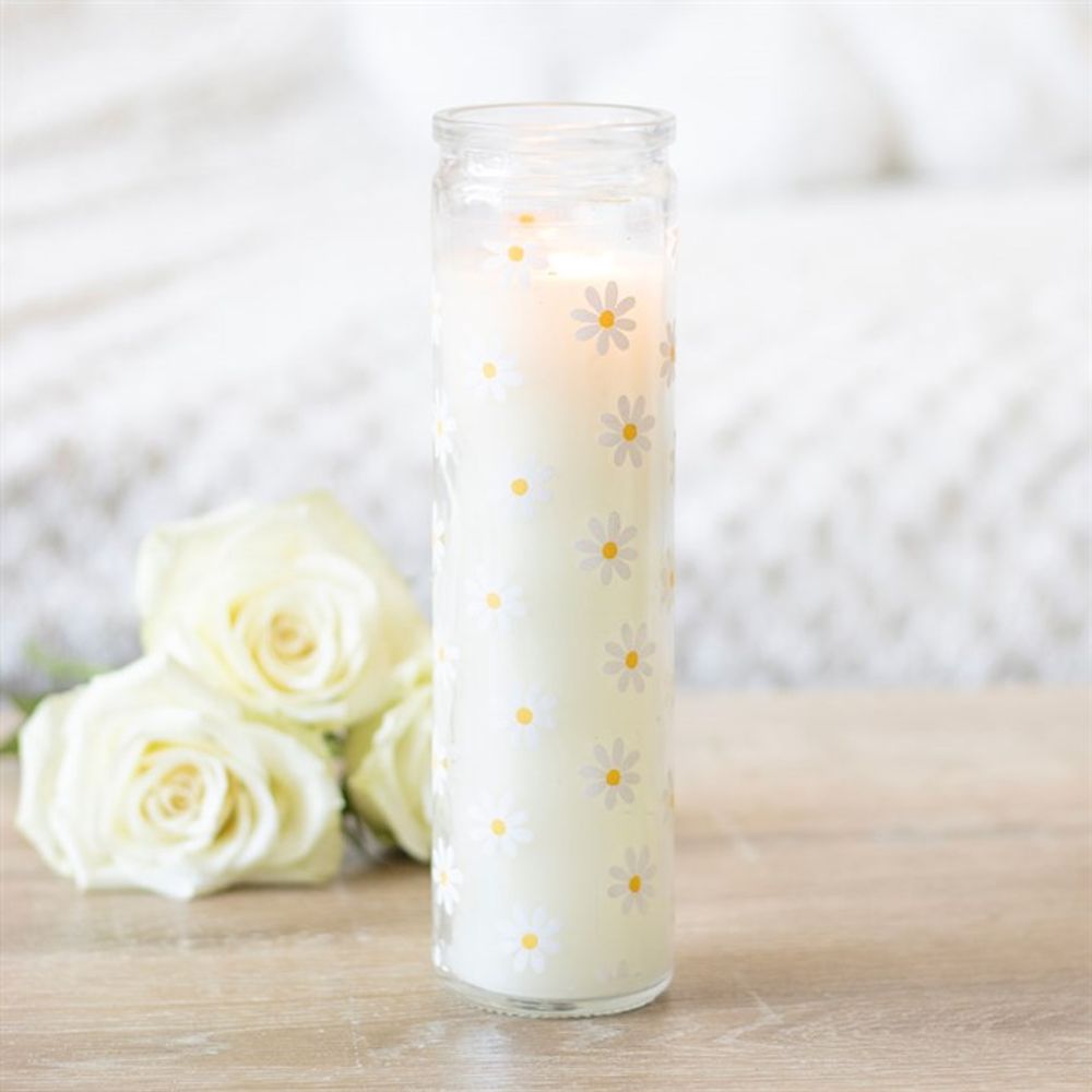 White Daisy Tube Candle - Chilo Chic