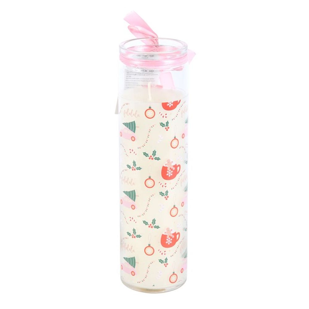 Sugarplum Fun Christmas Print Tube Candle - Chilo Chic