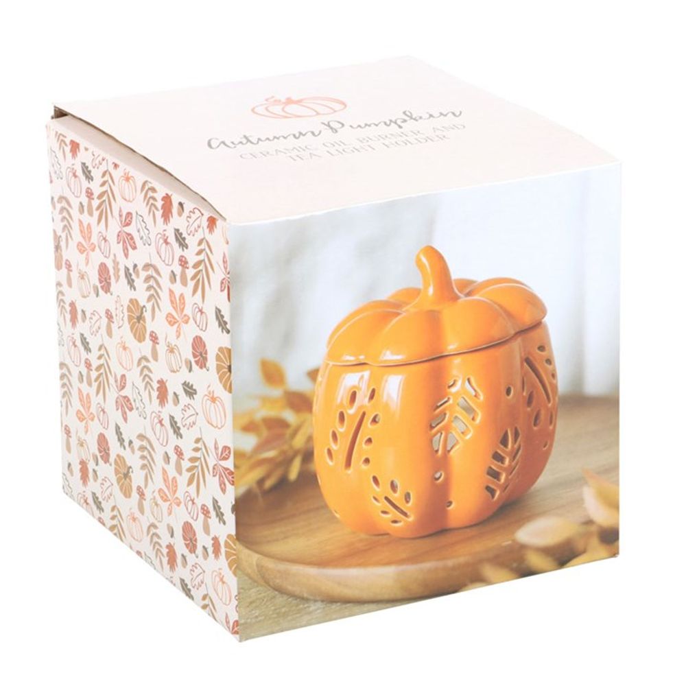 Orange Autumn Leaves Pumpkin Oil Burner - Chilo Chic