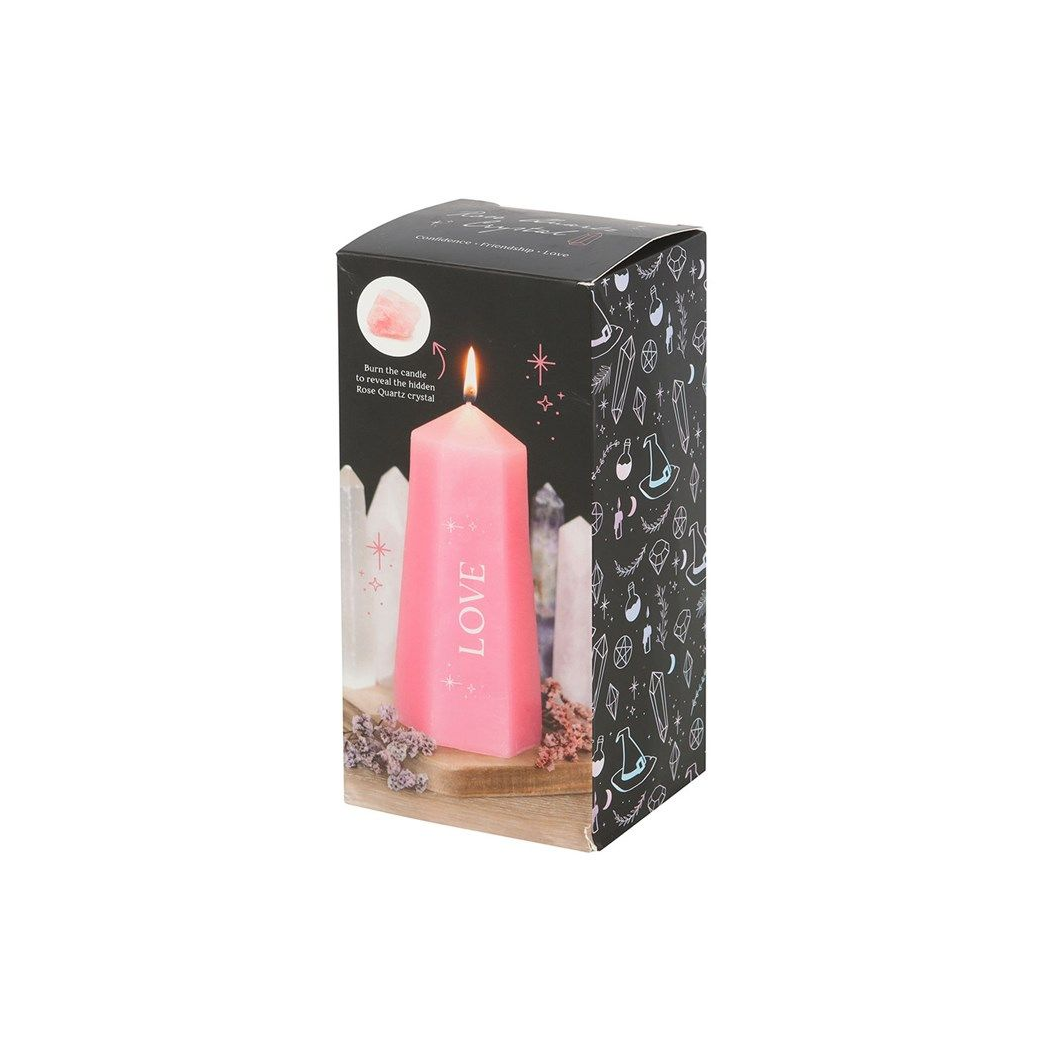 Love Crystal Candle with Rough Rose Quartz - Chilo Chic