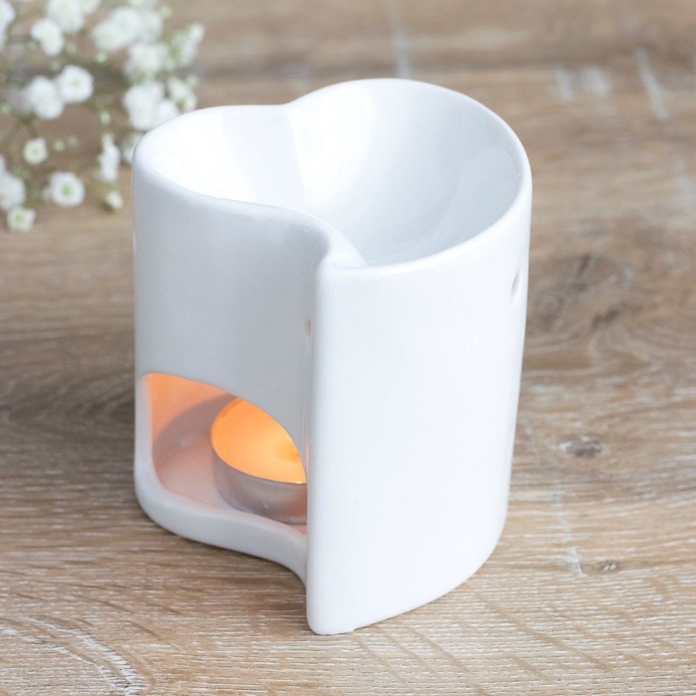 White Heart Oil Burner - Chilo Chic