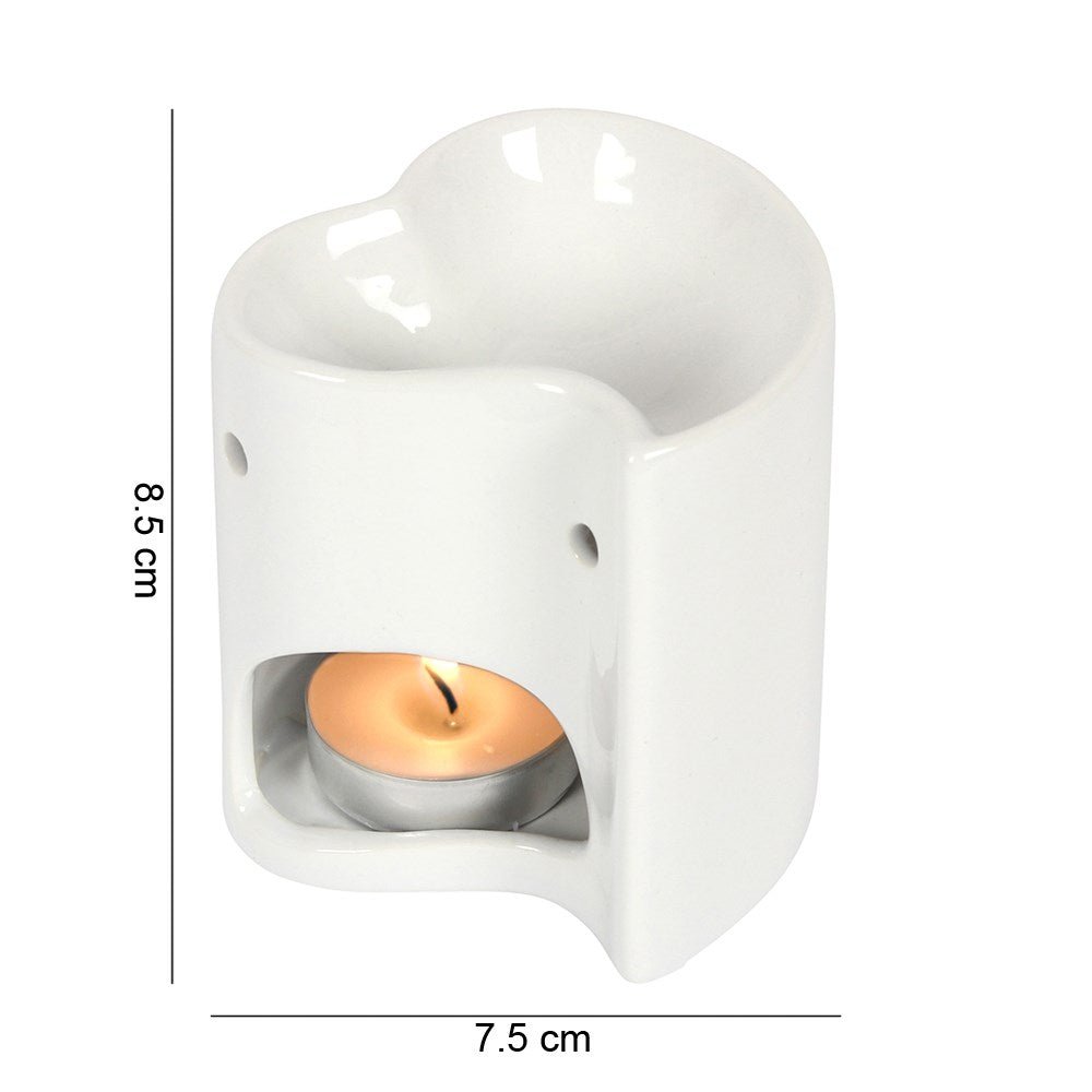 White Heart Oil Burner - Chilo Chic